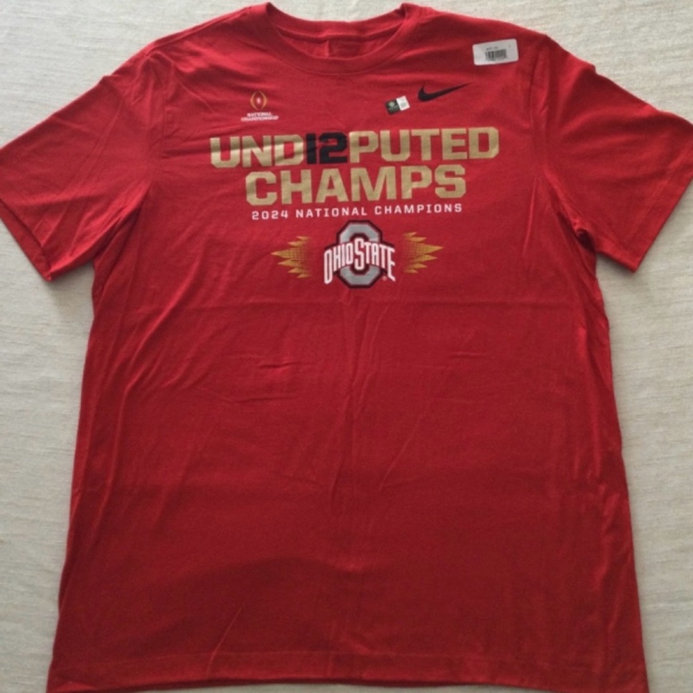 Nike Red Ohio State Buckeyes T-Shirt 2024 National Champions Size Large
